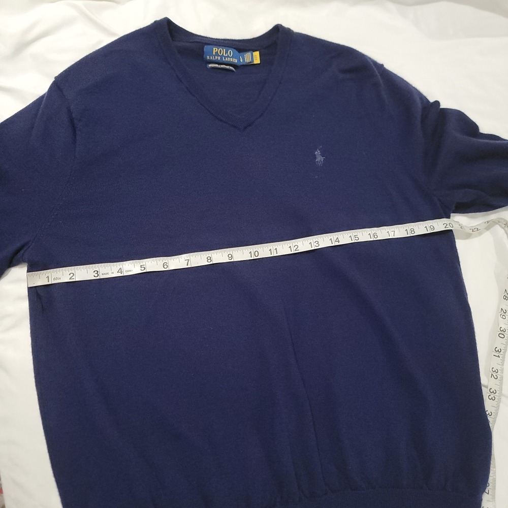 Polo Ralph Lauren Mens Wool V Neck Sweater Size Large Preppy‎ Academia Old Money - Picture 6 of 6